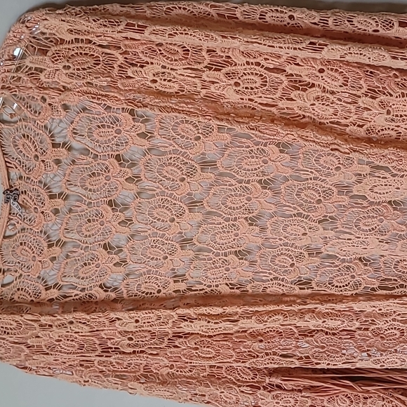 BKE Orange Floral Lace Boho Cover Up - Picture 5 of 13